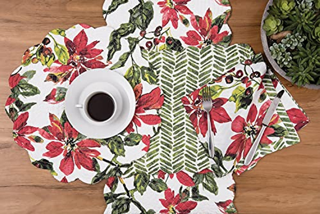 Poinsettia Tabletop Collection - Placemats and Napkins