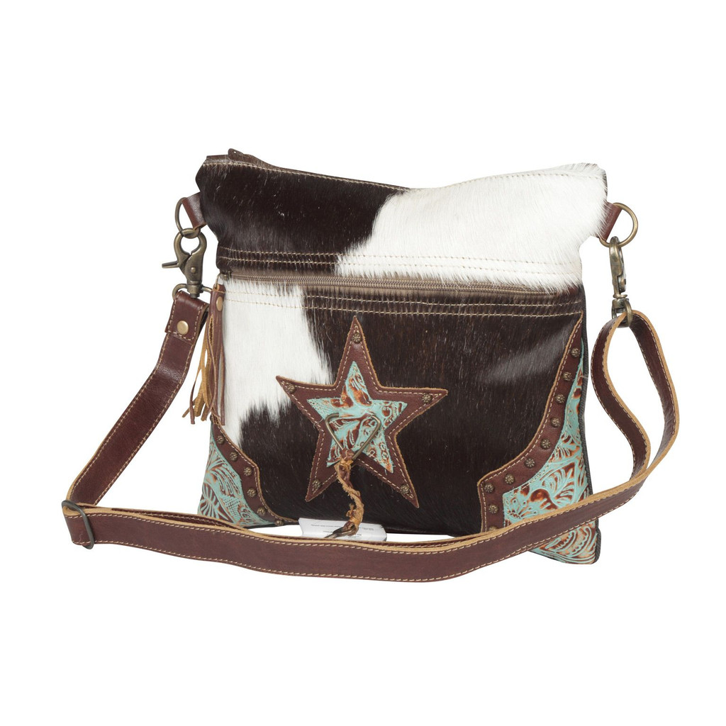 North Star Canvas & Hair-on Hide Shoulder Purse