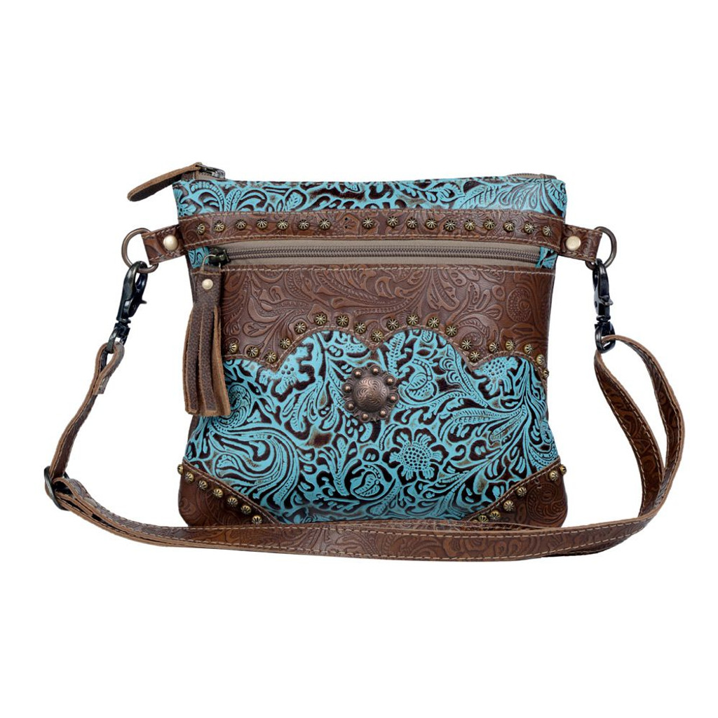 Azure Aesthetic Leather & Hair-On Shoulder Bag