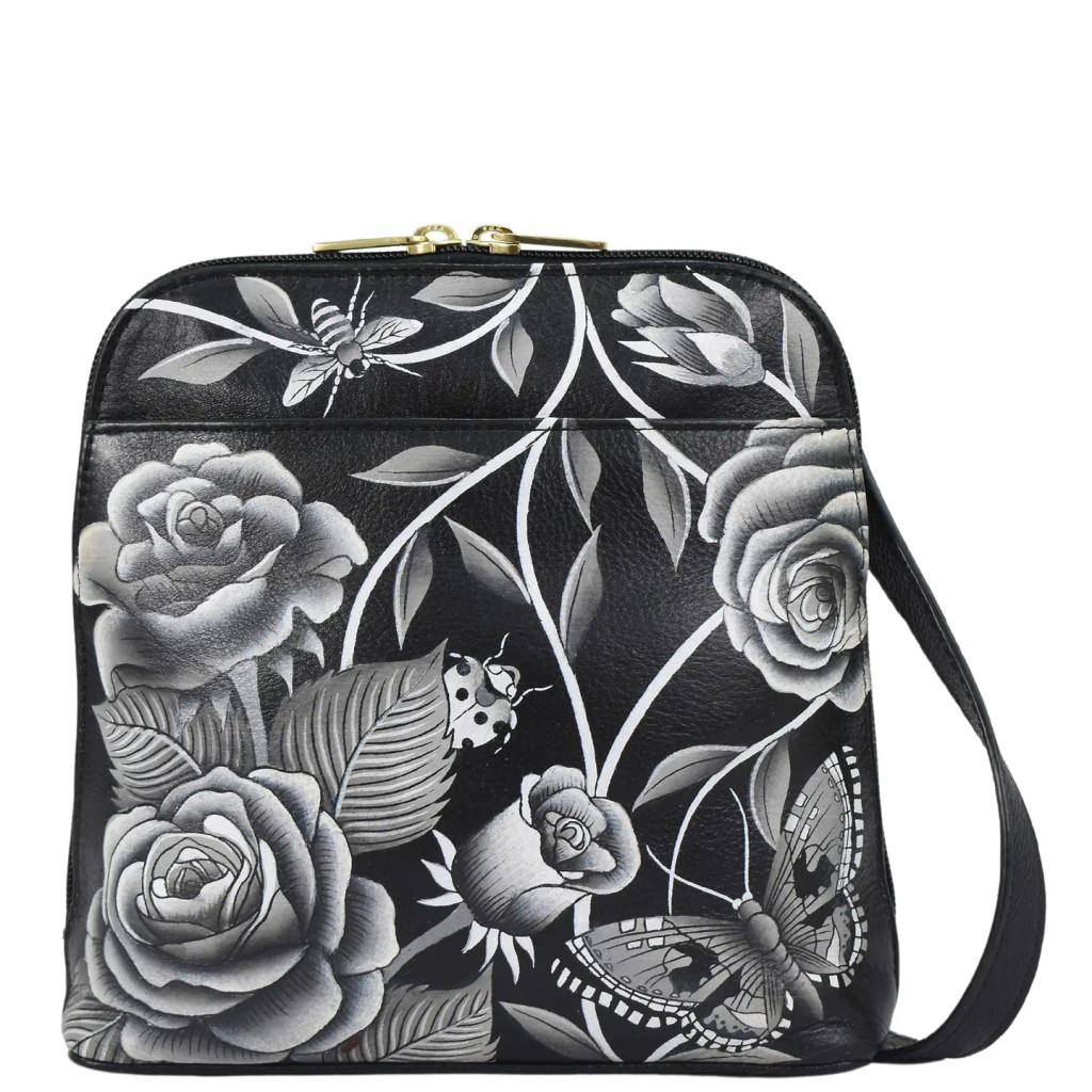 Small Zip Around Hand-Painted Crossbody Handbag