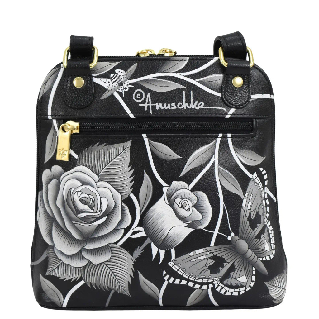 Small Zip Around Hand-Painted Crossbody Handbag
