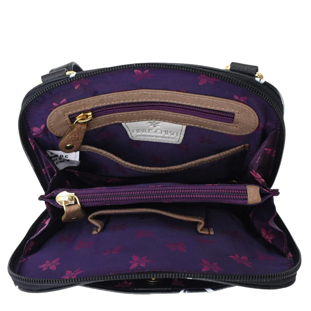 Small Zip Around Hand-Painted Crossbody Handbag