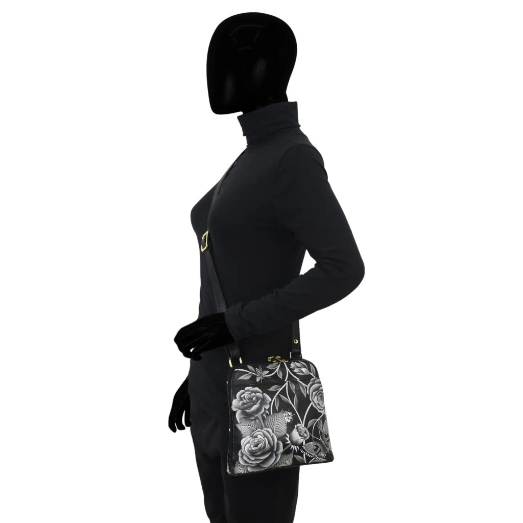 Small Zip Around Hand-Painted Crossbody Handbag