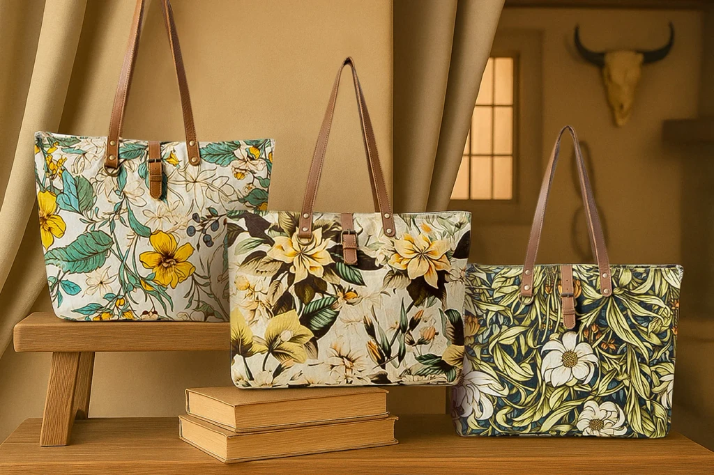 Lovely Florals Weekender Bag in Dark Green