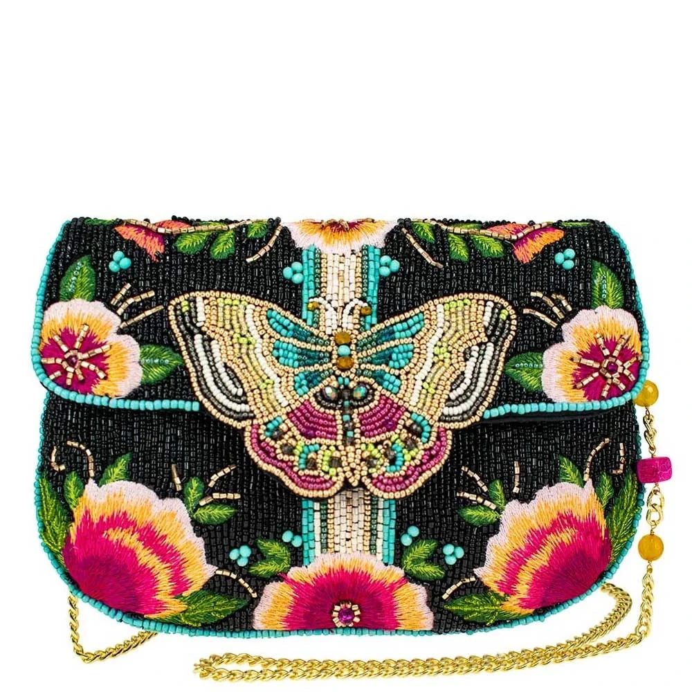 Dream Chaser Black Beaded Crossbody Bag