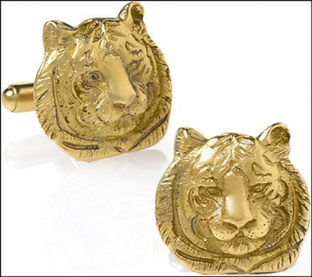 Gold Tiger Cufflinks Men's Jewelry