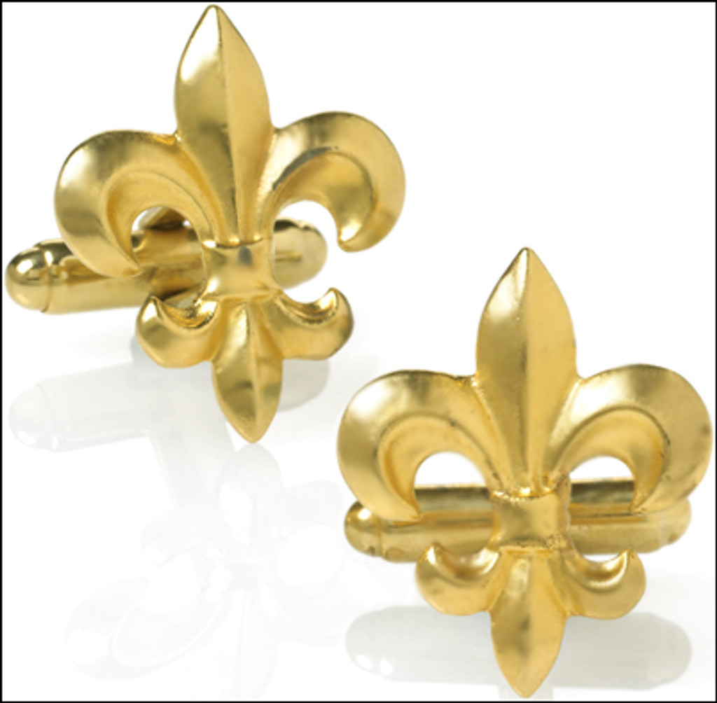 Fleur de Lys Cufflinks in 24k Gold-plate