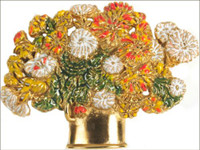 Chrysanthemums Basket Pin