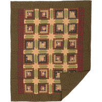 Tea Cabin Cotton Quilted Throw flat