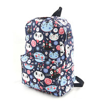 Kitty Cat Face Canvas Backpack