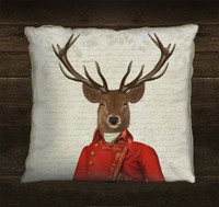 Deer in Red and Gold Jacket Pillow Sham