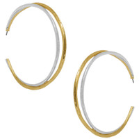 Karine Sultan Gold & Silver X-Large Hoop Earrings