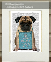 Hug a Pug Book Print - Matted as shipped
