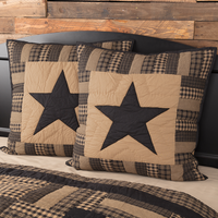 Black Check Star Quilted Euro Sham