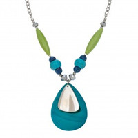 Teardrop Shell Necklace in turquoise