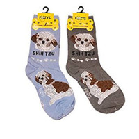 Two Pairs of Shih Tzu Socks