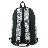 Grey Cat Canvas Backpack Reverse