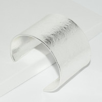 Karine Sultan Crumpled Foil Silver Cuff Bracelet