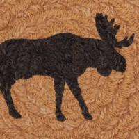 Cumberland Stenciled Moose Jute Coaster Set of Six
