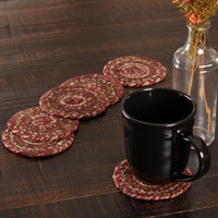 Cider Mill Jute Coaster Set of Six - 4 in