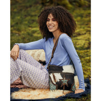 North Star Canvas & Hair-on Hide Shoulder Purse