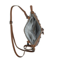 Ornate Brown Leather & Hair-On Hide Shoulder Bag