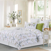 Cynthia Floral Full/Queen Cotton Reversible 3 PC Quilt Set