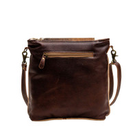 Kakarot Embossed Leather Bag with Hair-On hide Flap