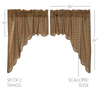 Cedar Ridge Scalloped Swag 36 x 36"