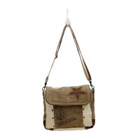 Leather Star Fold-Over Shoulder Bag