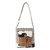 Tribal Pony Western Crossbody Bag in Olive & Brown