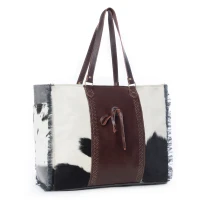 Rosalinda Cross Stitched Hair-On-Hide Weekender Bag 