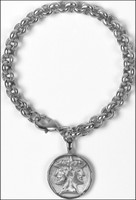 Etruscan Janus Charm Bracelet in Silverplate