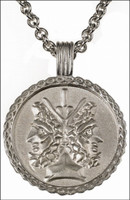 Large Janus Pendant with Chain Fashion Jewelry