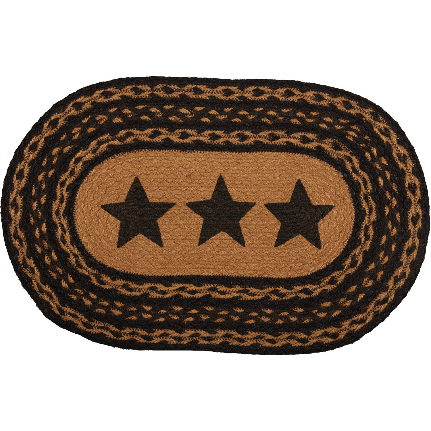 Farmhouse Star Jute Oval PlacematSet of Six for Sale/Sweethaven Home