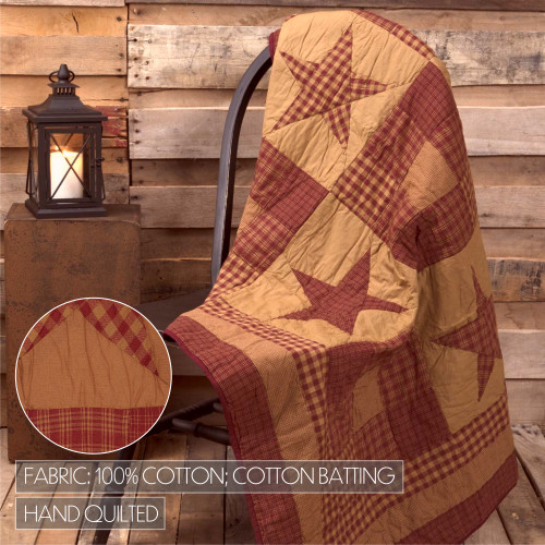 Ninepatch Star Cotton Quilted Throw