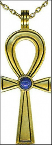 Egyptian Ankh with Lapis Gem Stone