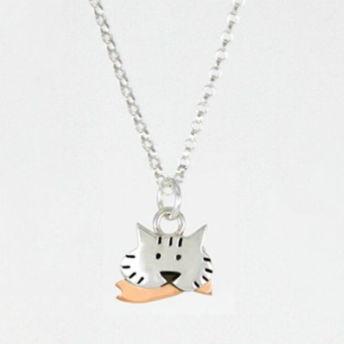 Kitty with a Fish Pendant
