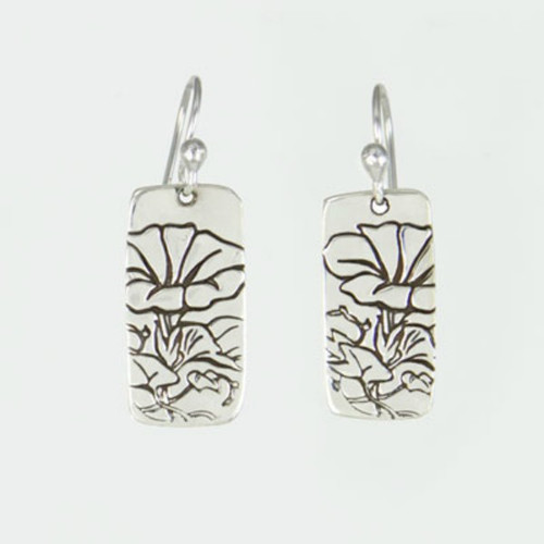Morning Glory Sterling Silver Wire Earrings