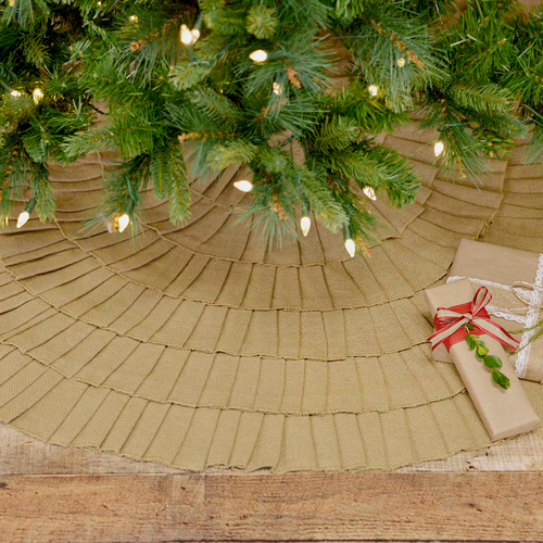 Natural Ruffled Burlap Tree Skirt