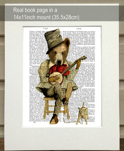 Banjo Bear Print Matted as shipped