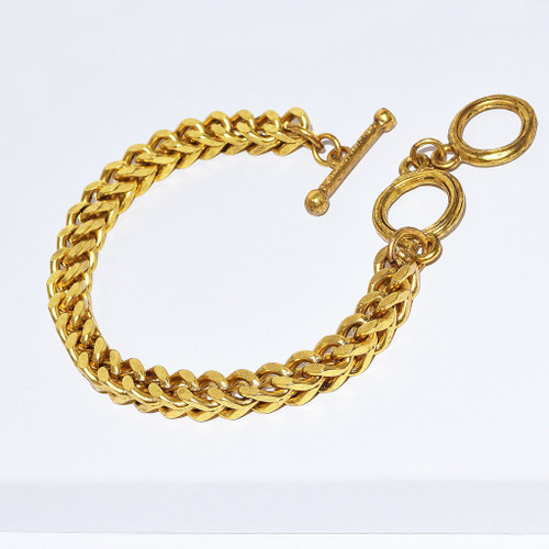 Dimensional Double Curb Link Bracelet
