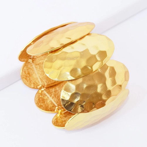 Karine Sultan Hammered Petals Stretch Bracelet