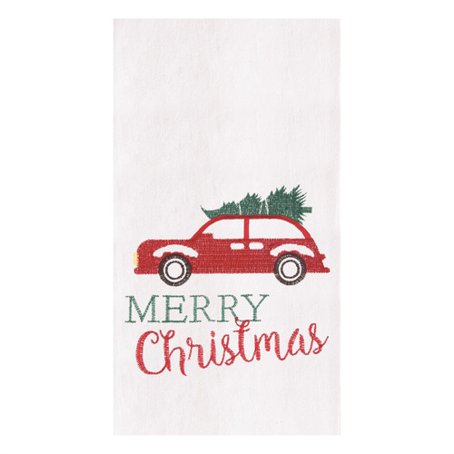 Holiday Car Flour Sack Kitchen Towel