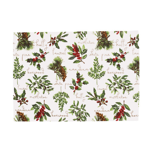 Winter Botanical Retangular Placemats - Set of Six