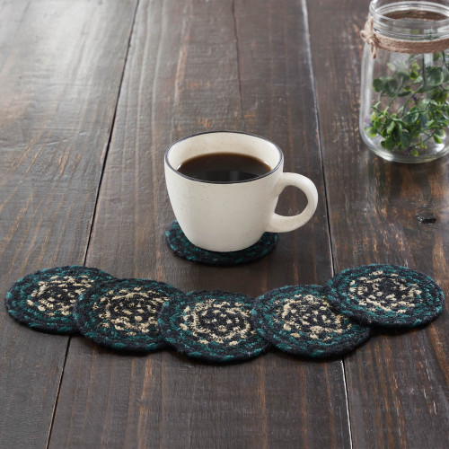 Pine Grove Jute Coaster Set of Six - 4 inch
