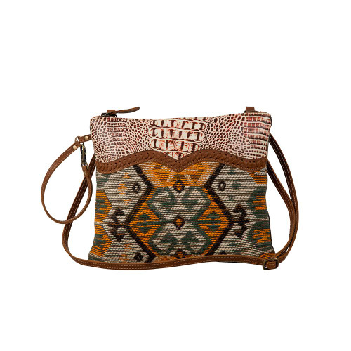 Seneca Falls Rug & Leather Shoulder Bag