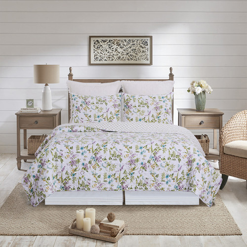 Carley Cotton 3 Pc Quilt Set - Quilt + 2 Shams