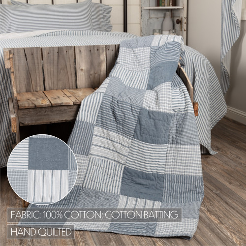 Sawyer Mill Blue Block Quilted Throw