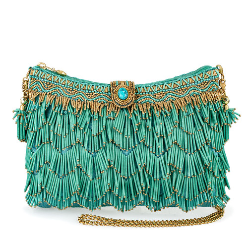 Shimmy Turquoise Beaded Crossbody Purse